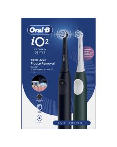 Oral-B iO Series 2 Duo el-tandbørste m/ rejseetui - Sort/Grøn