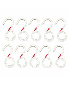 10 stk. solid S-kroge til LED-strip, lyskæder og kabler