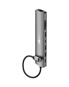 USB-C 3.2 Hub 8-port - HDMI/RJ45/SD - grå - 0,1m