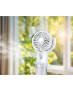 Transportabel og opladelig ventilator med befugter