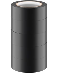 Isoleringstape, 19mm x 10m, sort, 5 stk.
