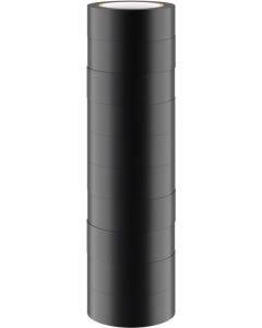 Isoleringstape, 19mm x 10m, sort, 10 stk.