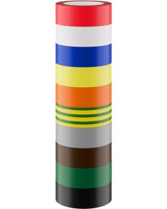 Isoleringstape, 19mm x 10m, flerfarvet, 10 stk.