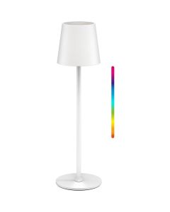 Goobay opladelig LED bordlampe til inde/ude, RGBW, dæmpbar, 38 cm - Hvid