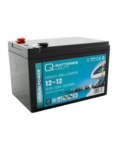 Q-Batteries Lithium batteri 12V 12Ah LiFePO4 (12-12)