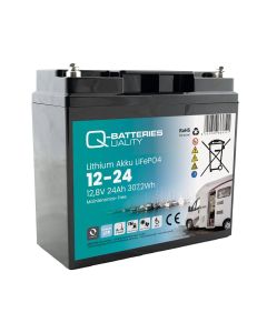 Q-Batteries Lithium batteri 12V 24Ah LiFePO4 (12-24)