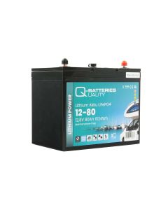 Q-Batteries Lithium batteri 12V 80Ah LiFePO4 med Bluetooth (12-80)