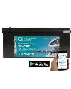 Q-Batteries Lithium batteri 12V 200Ah LiFePO4 med Bluetooth (12-200)