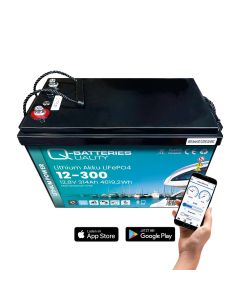 Q-Batteries Lithium batteri 12V 314Ah LiFePO4 med Bluetooth (12-300)