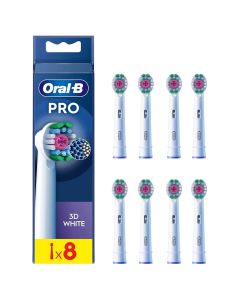 Oral-B Pro 3D White tandbørstehoveder, 8 stk.