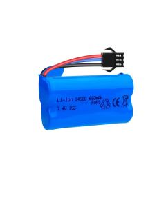 14500 batteripakke 7,4V 650mAh 15C til RC legetøj - SM-3P stik