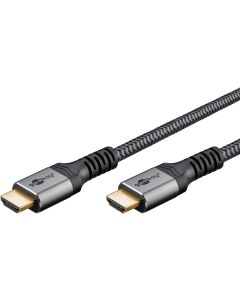 Goobay Soft HDMI kabel med Ethernet, tekstil, 4K/60Hz - 1m
