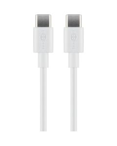 USB-C 2.0 til USB-C lade- og datakabel, hvid, 2m