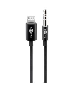 Goobay Lightning til 3,5 mm minijack lydkabel, MFI, sort, 1m