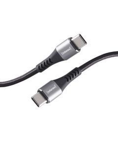Intenso® USB-C til USB-C lade- og datakabel 240W, tekstil, sort, 2m