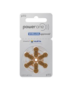 PowerOne P312 PR41 Wireless approved høreapparatbatterier - 6 stk.