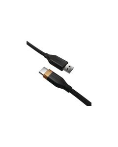 Duracell USB-A 2.0 til USB-C lade- og datakabel, 18W, tekstil, sort, 2m