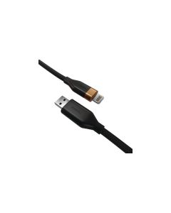 Duracell USB-A 2.0 til Lightning lade- og datakabel, 12W, MFI, tekstil, sort, 1m