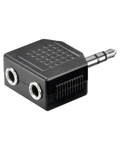 Audio adapter 3,5mm han (3-pin, stereo) til 2x 3,5mm hun (3-pin, stereo)