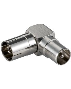 vinkel Adapter: koxial hun - koxial han 90° - metal