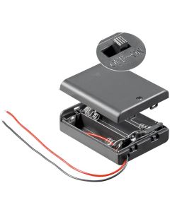 Batteriholder til 3 x AA / R06, boks (med kabeltilslutning) - Serielt forbundet