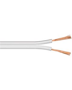 Højtalerkabel hvid CU 100m Kabelrulle - 2 x 0,75 mm²