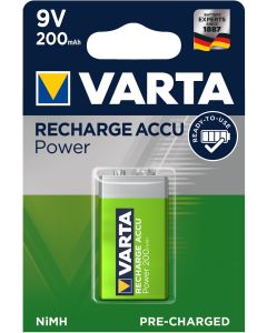 Varta Power Accu E-Block E / 9V / R22 (1 Stk.) 200 mAh batteri