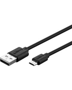 Micro USB lade- og datakabel, Sort 1m