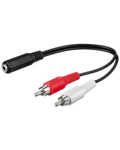 3,5mm 2x RCA adapter kabel 0,2m
