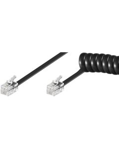 Telefonrør kabel spiral 2x RJ10 (4P4C) 2m