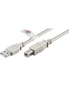 USB 2,0 Hi-Speed kabel, grå, 2m,