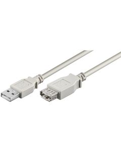 USB 2,0 Hi-Speed forlængerkabel, grå, 1,8m,