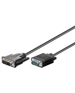 DVI-I/VGA FullHD kabel, sort, 1 m,