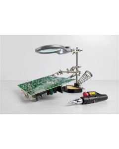 Tredje hånd - lodde hjælp med forstørrelsesglas og holder