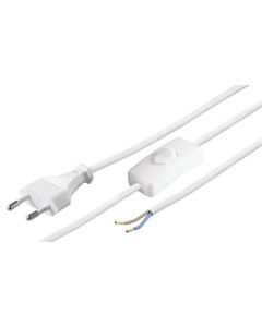 Euro Ledning, sammel selv, med tænd/sluk, 1.5 m, hvid