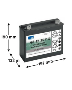 Exide Sonnenschein GF12025Y GEL Batteri - 12V 28Ah (20h)