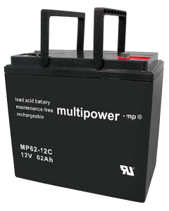 Multipower 12V - 62Ah forbrugs batteri til el-drevne køretøjer