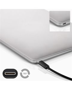 USB-A 3.0 til USB-C lade- og datakabel, sort, 1m