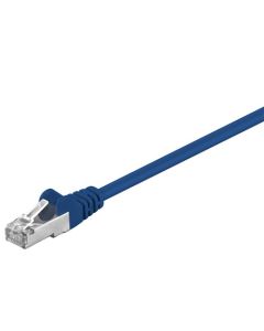 CAT 5e patchkabel, SF/UTP, blå, 1m