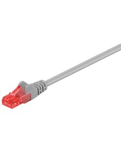 CAT 6 patchkabel, U/UTP, grå, 30m