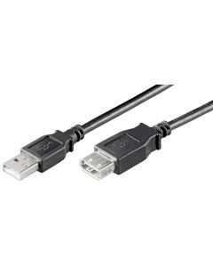 USB 2,0 Hi-Speed forlængerkabel, sort, 0,3m,