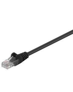 CAT 5e patchkabel, U/UTP, sort, 0,5m