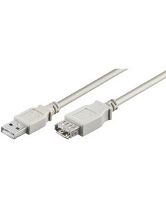 USB 2,0 Hi-Speed forlængerkabel, grå, 3m,