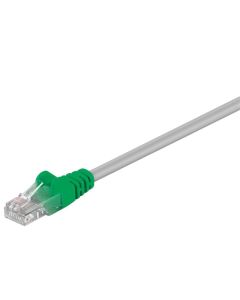 CAT 5e krydset-patchkabel, U/UTP, grå-grøn, 2m
