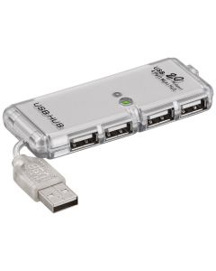 4 port USB 2,0 Hi Speed HUB, grå,