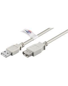 USB 2,0 Hi-Speed forlængerkabel , grå, 5m,