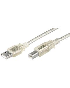 USB 2,0 Hi-Speed kabel, transparent, 3m,