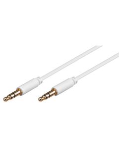 3,5mm Stik connect til kabel hvid 2m
