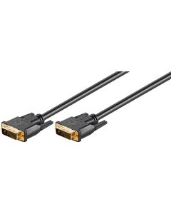 DVI-I FullHD kabel dobbelt link, sort, 2m,