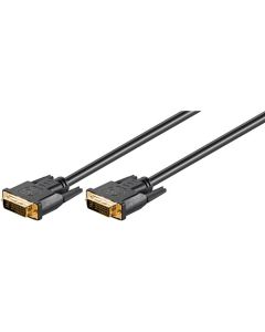 DVI-I FullHD kabel dobbelt link, sort, 3m,
